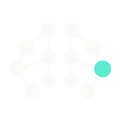 Dotbrain connected brain mark with a teal dot